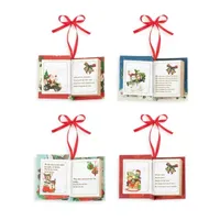 Set of 4 Musical Songbook Christmas Ornament