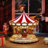 Animated Regal Carousel Christmas Tabletop Decor