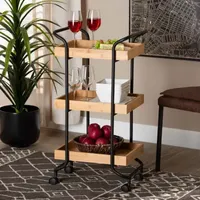 Baxter Wood-Top Kitchen Cart