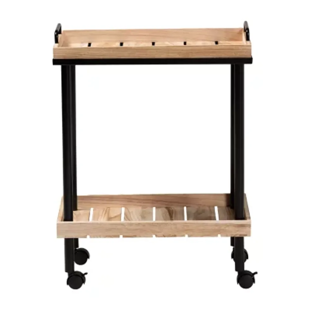 Olinda Wood-Top Kitchen Cart