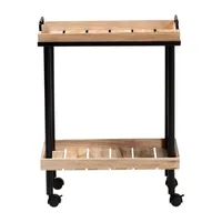 Olinda Wood-Top Kitchen Cart