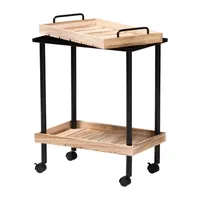 Olinda Wood-Top Kitchen Cart