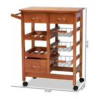 Crayton Wood-Top Kitchen Cart