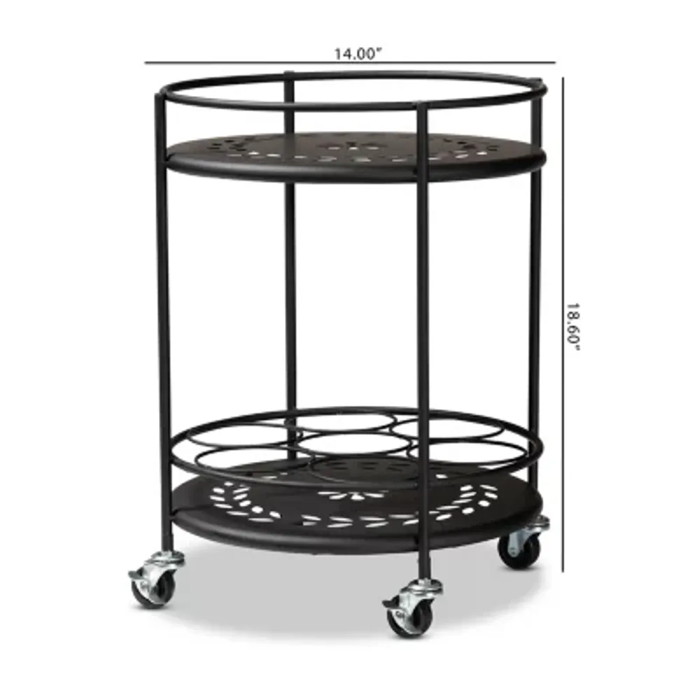 Dallan Metal-Top Kitchen Cart