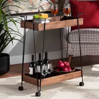 Reynard Wood-Top Serving Cart