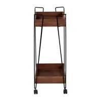 Reynard Wood-Top Serving Cart