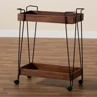 Reynard Wood-Top Serving Cart