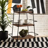 Bernard Wood-Top Serving Carts