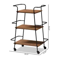 Bernard Wood-Top Serving Carts