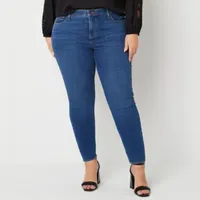 Bold Elements Womens Plus Mid Rise Skinny Fit Jean