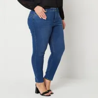 Bold Elements Womens Plus Mid Rise Skinny Fit Jean