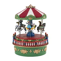 Mini Carnival Carousel Animated Music Box Christmas Tabletop Decor