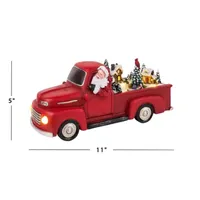 Nostalgic Red  Truck Animated Christmas Tabletop Decor