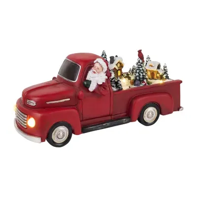 Nostalgic Red  Truck Animated Christmas Tabletop Decor