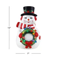 Lighted Nostalgic Ceramic Snowman Figurine