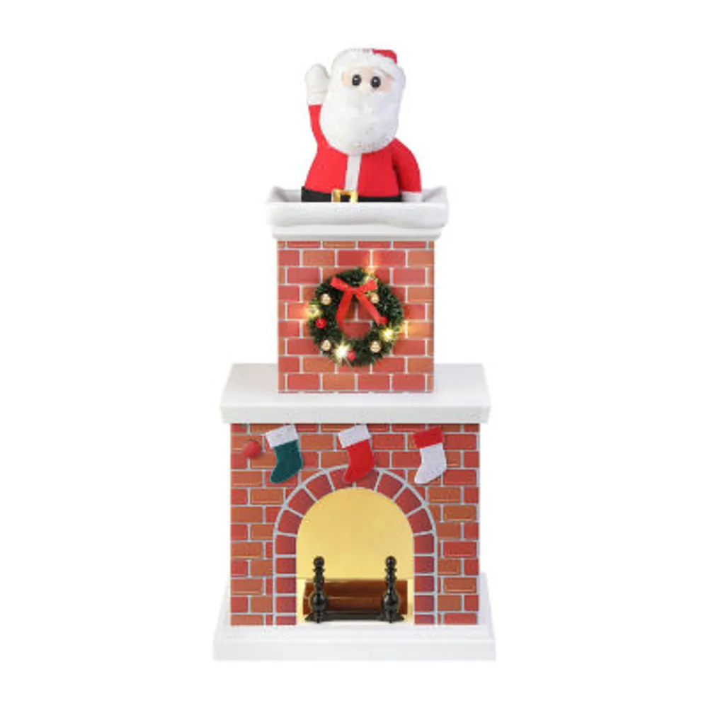 Santa In Chimney Animated Figurine