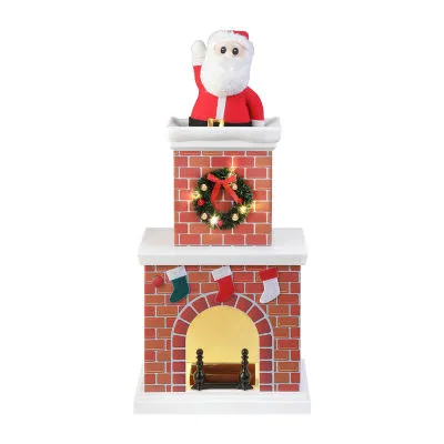 Santa In Chimney Animated Figurine