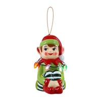 Nostalgic Mini Ceramic Elf Christmas Figurine