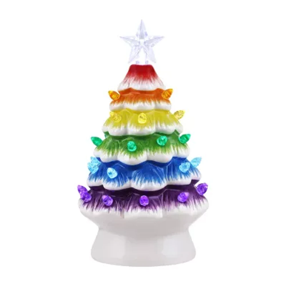 Nostalgic Ceramic Rainbow Christmas Tabletop Tree