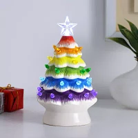 Nostalgic Ceramic Rainbow Christmas Tabletop Tree