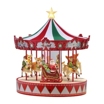 Vintage Carousel Animated Christmas Tabletop Decor