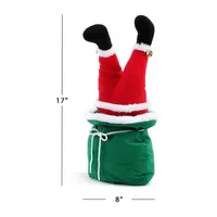 Mini Kicker Santa In Bag Animated Christmas Tabletop Decor