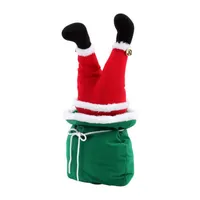 Mini Kicker Santa In Bag Animated Christmas Tabletop Decor