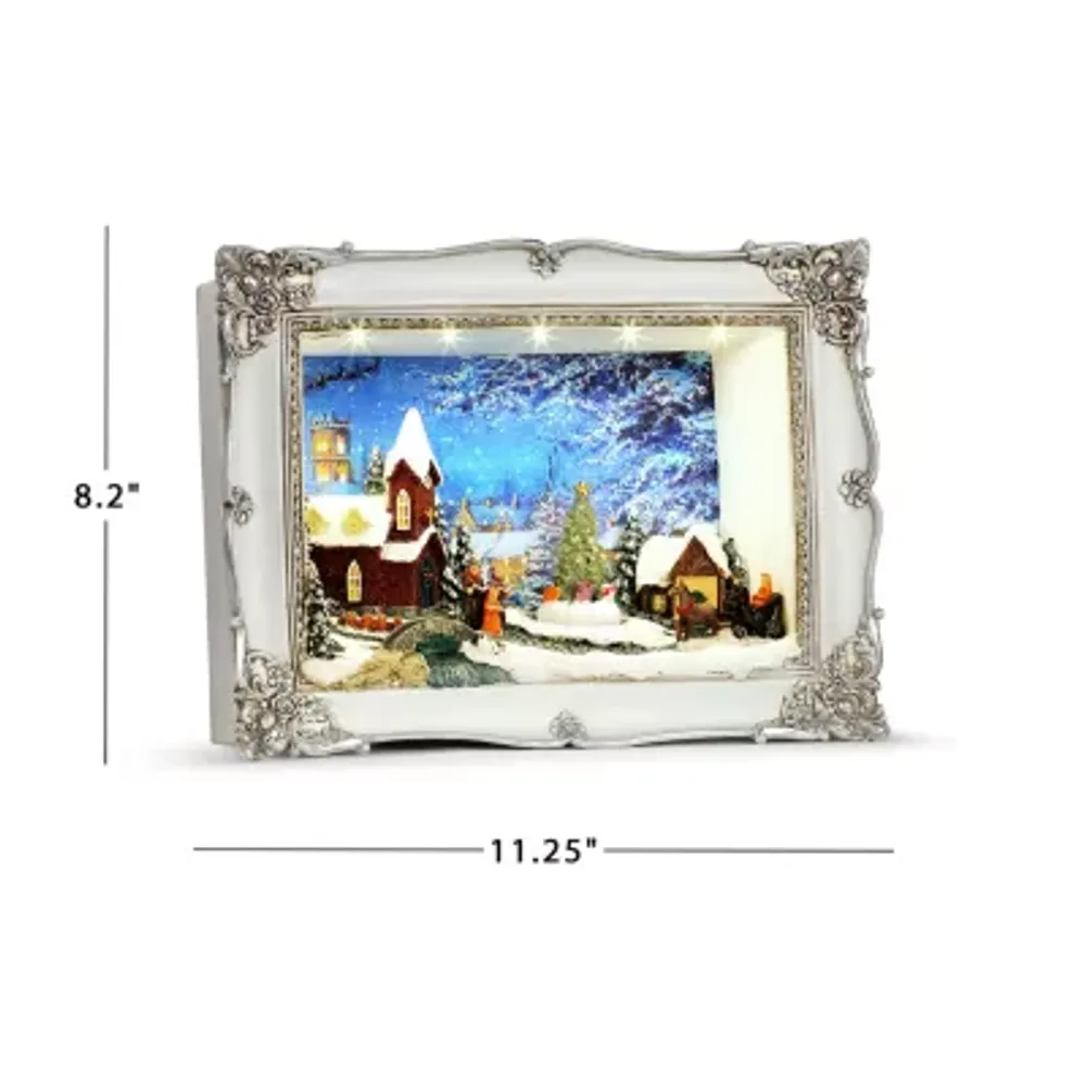 Animated Shadow Box Church Scene Christmas Village