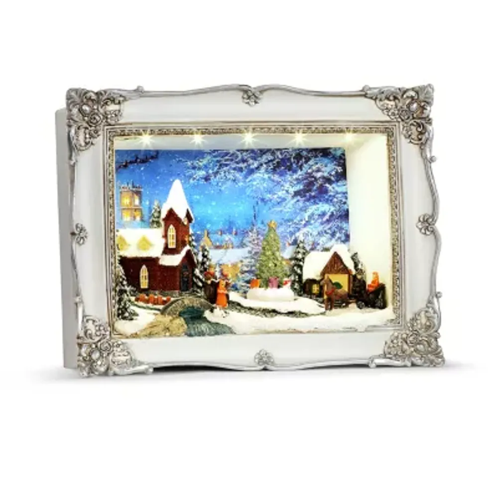 Animated Shadow Box Church Scene Christmas Village