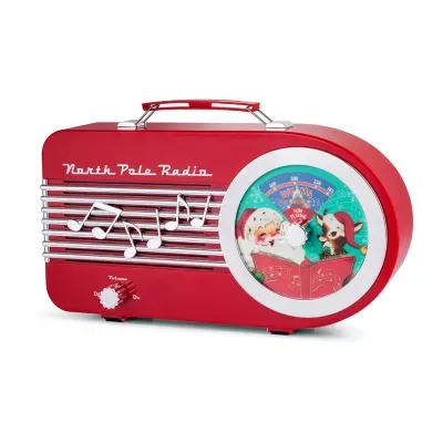 North Pole Music Playing Radio Christmas Tabletop Decor