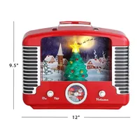 Nostalgic Tree Music Playing Radio Christmas Tabletop Decor