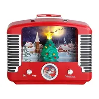 Nostalgic Tree Music Playing Radio Christmas Tabletop Decor