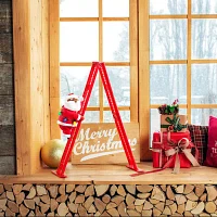 Super Climbing African American Santa Animated Christmas Tabletop Decor