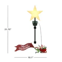 Elves in Sleigh Animated Christmas Tree Topper