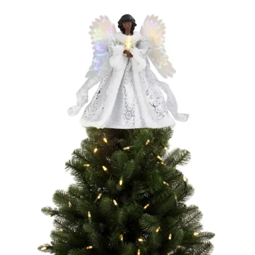 Fiber Optic African American Angel Christmas Tree Topper