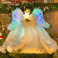 Fiber Optic African American Angel Christmas Tree Topper