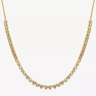 (H-I / I1) Womens 1 1/2 CT. T.W. Lab Grown White Diamond 10K Gold Tennis Necklaces