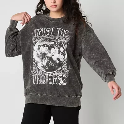 Juniors Trust The Universe Womens Crew Neck Long Sleeve Sweatshirt