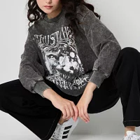 Juniors Trust The Universe Womens Crew Neck Long Sleeve Sweatshirt