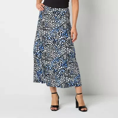 Black Label by Evan-Picone Knit Womens Mid Rise Maxi Skirt