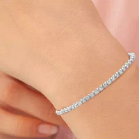 3 CT. T.W. Natural White Diamond 10K White Gold Tennis Bracelet