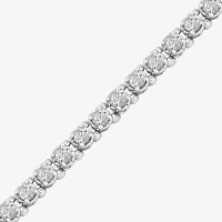 3 CT. T.W. Natural White Diamond 10K White Gold Tennis Bracelet