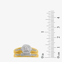 Womens 1/5 CT. Natural White Diamond 14K Gold Over Silver Sterling Silver Promise Ring