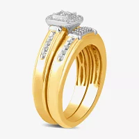 Womens 1/5 CT. Natural White Diamond 14K Gold Over Silver Sterling Silver Promise Ring