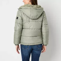 Steve Madden Womens Water Resistant Hooded Heavyweight Puffer Jacket