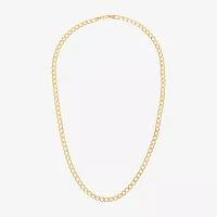 Made in Italy 10K Gold Inch Hollow Curb Chain Necklace