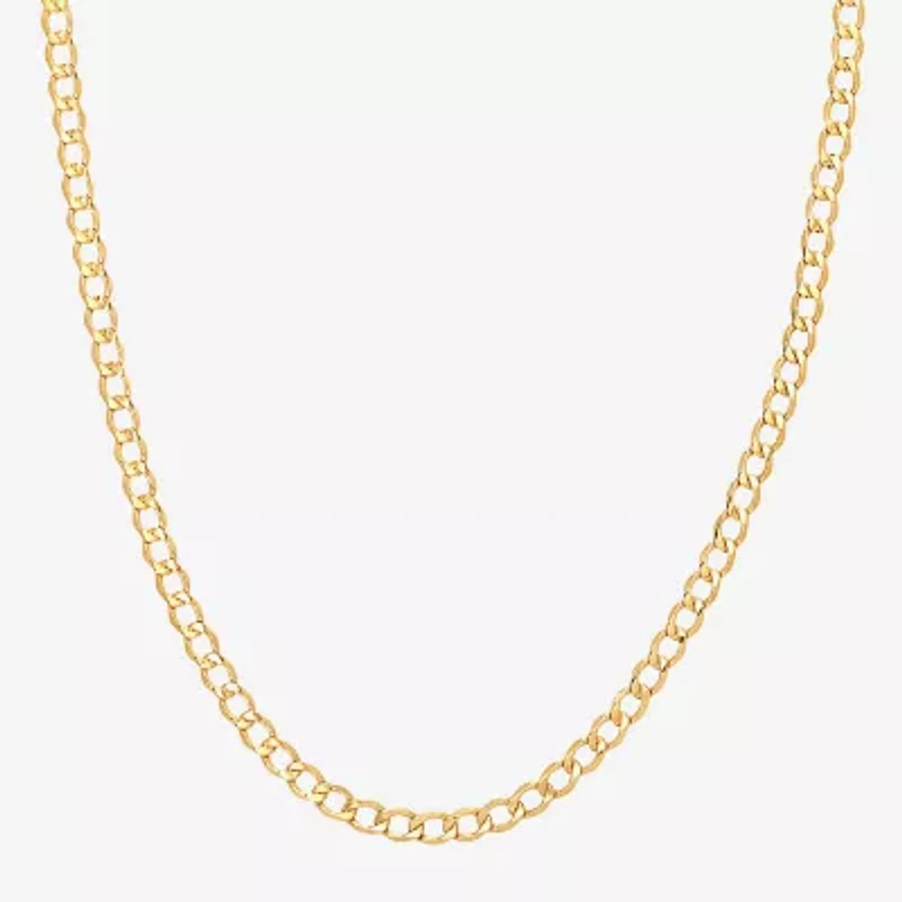 Made in Italy 10K Gold Inch Hollow Curb Chain Necklace