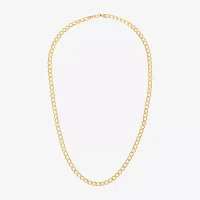 Made in Italy 10K Gold Inch Hollow Curb Chain Necklace