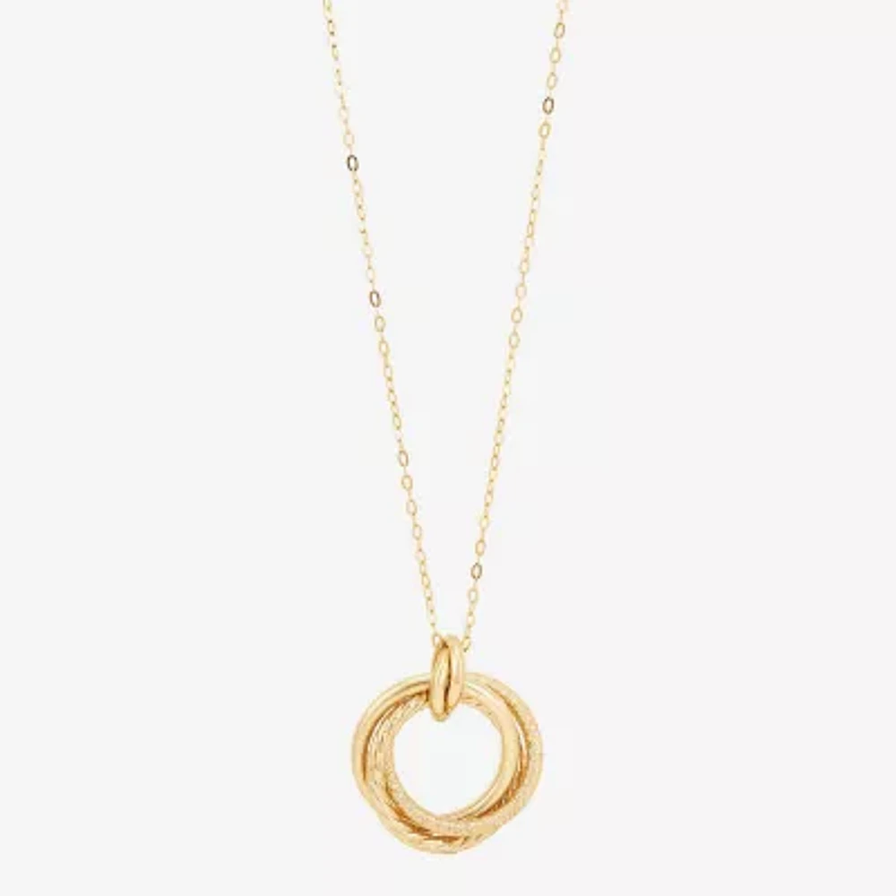 Mia Oro Womens 14K Gold Circle Knot Pendant Necklace