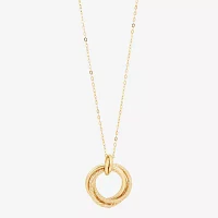 Mia Oro Womens 14K Gold Circle Knot Pendant Necklace